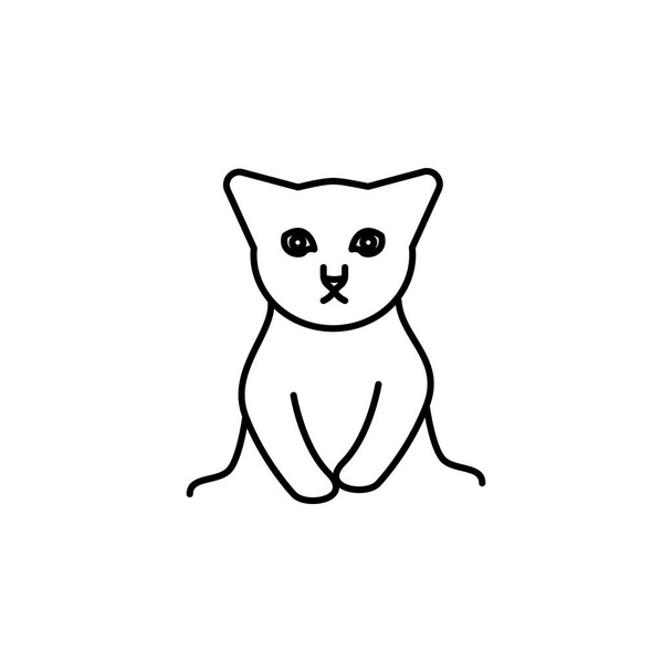 macska, kiscica, családi vonal ikon fehér háttér - Vektor, kép