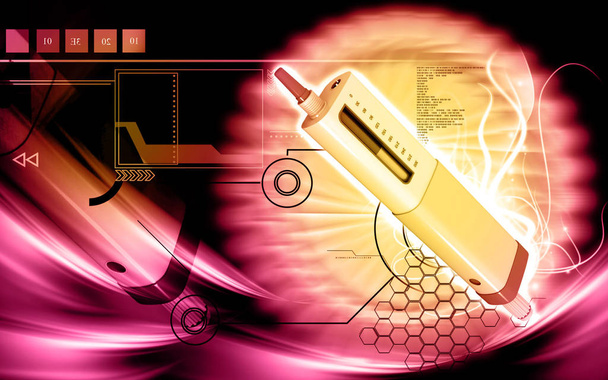 Digital illustration of insulin pen in colour background 	 - Foto, immagini