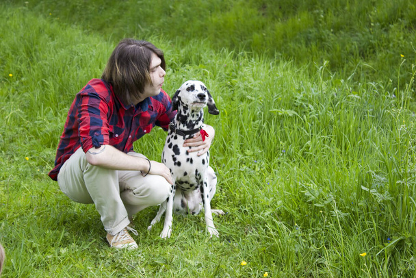 boy and the dalmatian dog - Foto, Imagem