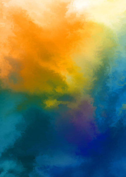 Acuarela colorida abstracta sobre fondo blanco. Pintura de arte digital
. - Foto, Imagen