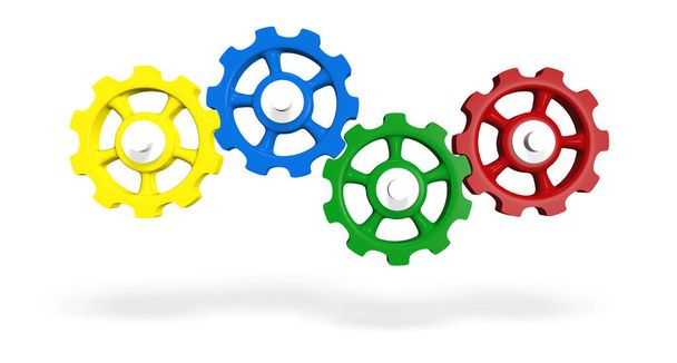 Colorful Gears - Green Red Blue Yellow 6 - Foto, Imagem