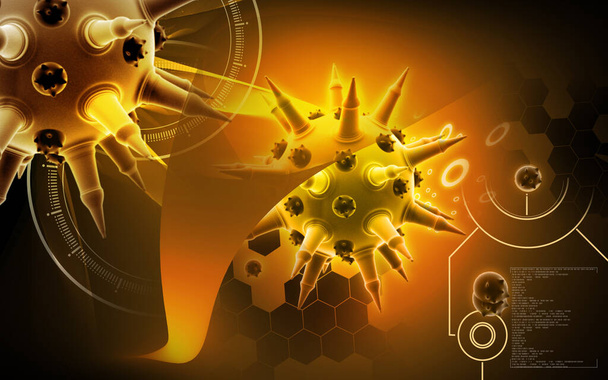 Digital illustration of  herpes virus in colour  background	 - Фото, зображення