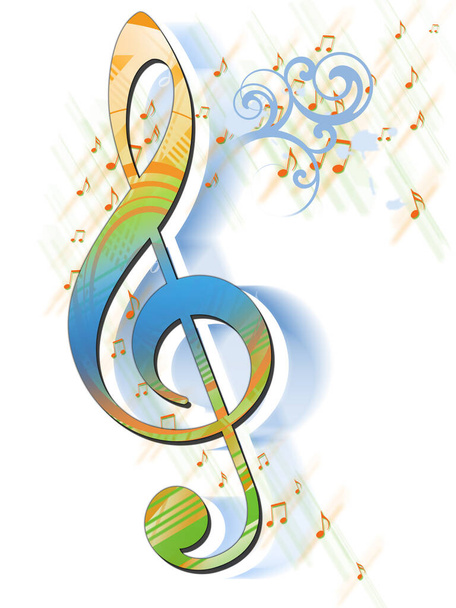 treble clef and notes - Photo, Image