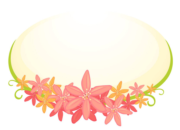 Blank template with a flower border - Fotó, kép