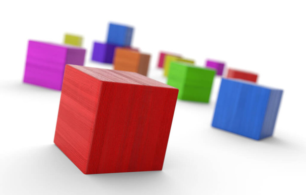 colorful building blocks distributed 1 - Photo, image