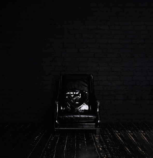 Black interior in loft styles dark background - Foto, imagen