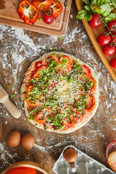 Homemade pizza for dinner - Фото, зображення