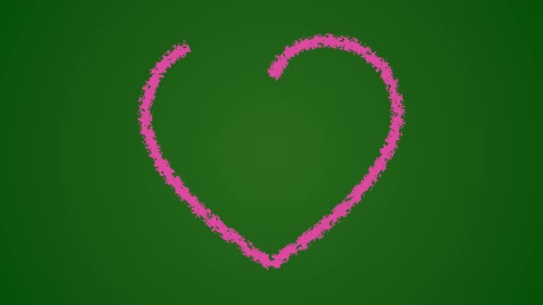 Budeš můj valentýnský text uvnitř křídového stylu růžové srdce znamení animace 4k video klip Valentýna přání - Záběry, video