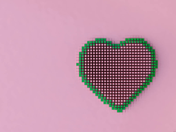 Heart made of cubes - Photo, Image
