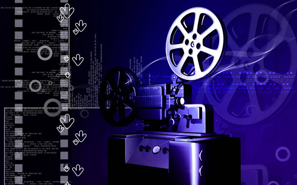 Digital illustration of a vintage projector  - Foto, imagen