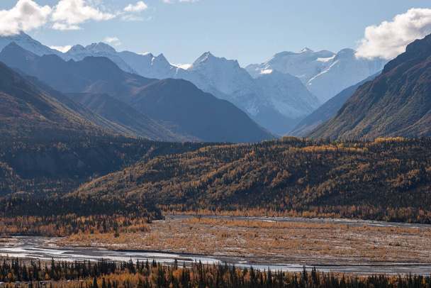 Receding glaciers and fall tundra combined into beautiful landscape - 写真・画像