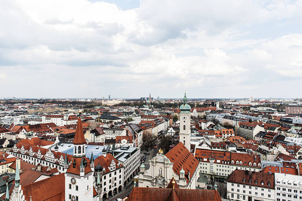 Roofs of central Munich, Bavaria, Germany over the white clouds - Valokuva, kuva