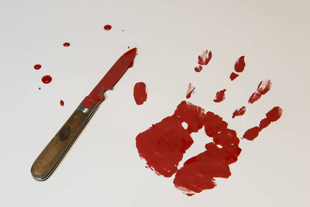 bloody blood stains on a white background - Fotó, kép