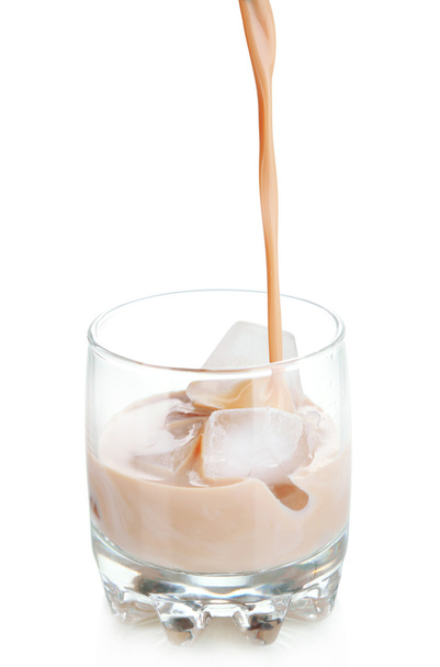 Pouring liquor in glass isolated on white - Foto, Imagem