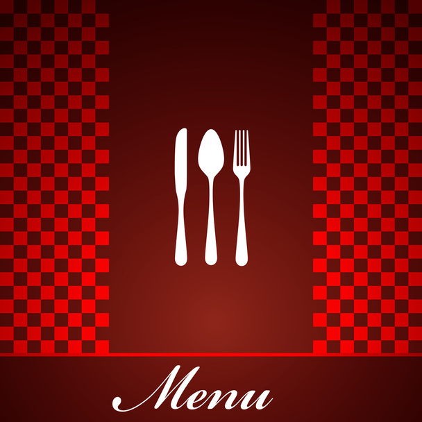 Restaurant menu design with silverware - Vektori, kuva