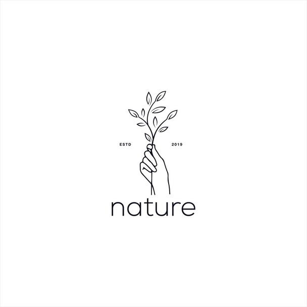 Natureza logotipo design modelo conceito
 - Vetor, Imagem