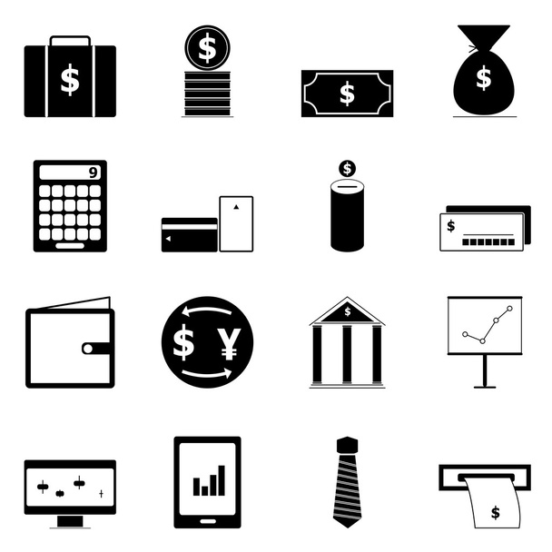 Business icons on white background - Вектор, зображення