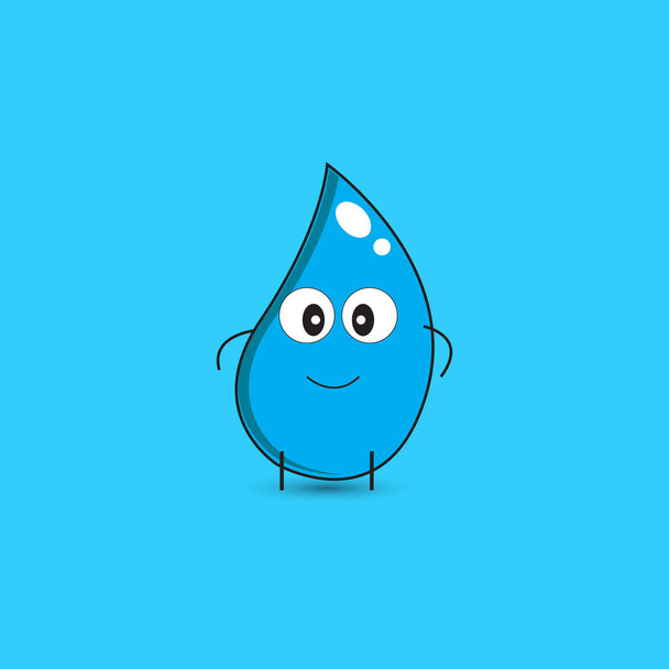 Woda Drop maskotka postać wektor kreskówki - Wektor, obraz