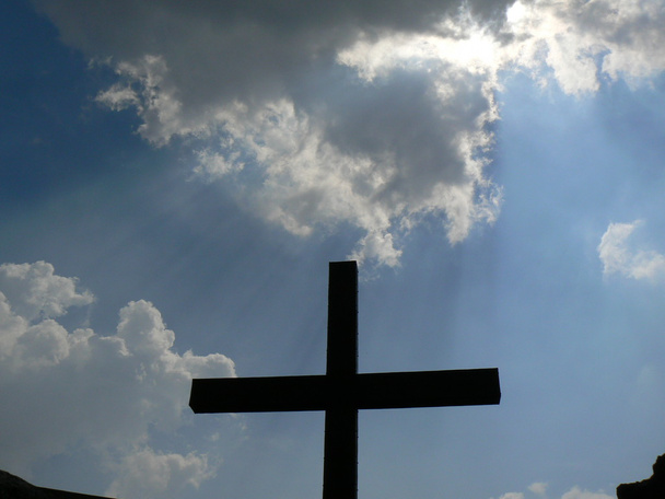 Cross on a background of blue sky - Photo, Image