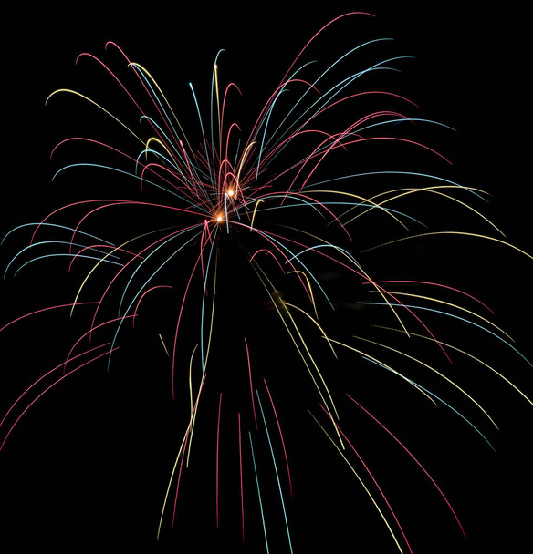 sparkly colorful fireworks in sky - Fotó, kép