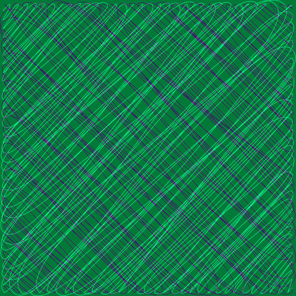 Korbschmuck ihrer blauen Fäden und grünen sich kreuzenden Fasern - Vektor, Bild