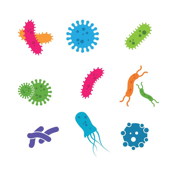 εικονίδιο διανυσματική απεικόνιση ιού και βακτηρίων - Διάνυσμα, εικόνα