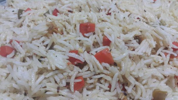 Basmati rizs, Pulai vagy pulav Chana-val, vagy zöldséges rizsételvel - Fotó, kép