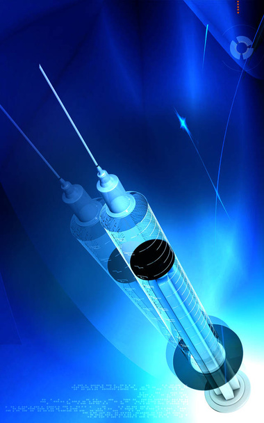 Digital illustration   of syringe in colour background	 - 写真・画像