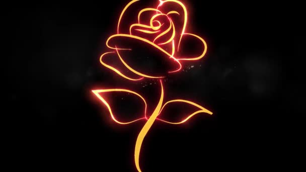 abstrakter Hintergrund mit Blumenformen Neonlicht-Animation. - Filmmaterial, Video