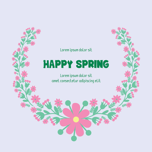 Seamless Ornate of leaf and flower frame, for happy spring greeting cards design. Vector - Vector, Image