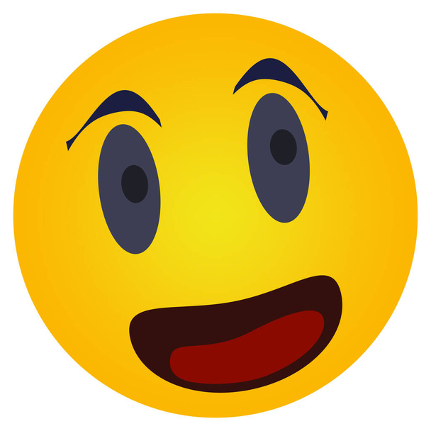 Кругла ікона смайлик, щасливе обличчя, що дивиться вбік. Ілюстрація радісного вираження людського обличчя у вигляді ікони
. - Фото, зображення