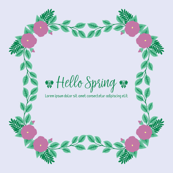Forma moderna de hoja y rosa rosa marco de flores, para tarjetas de decoración de papel pintado de primavera feliz. Vector
 - Vector, Imagen