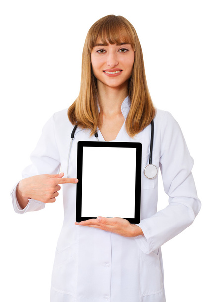 Doctor working with tablet - Фото, зображення