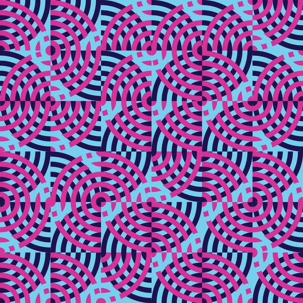 Multi coloré motif géométrique truchet fond en rose et bleu
.  - Vecteur, image