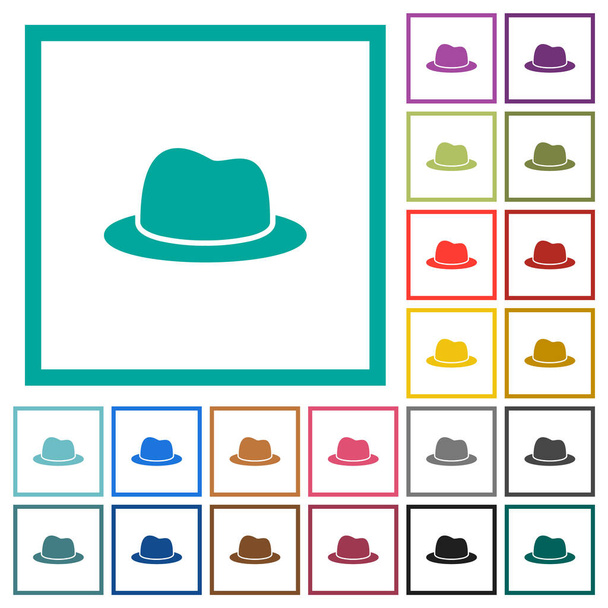 Single Hat tasainen väri kuvakkeet kvadrantti kehykset
 - Vektori, kuva