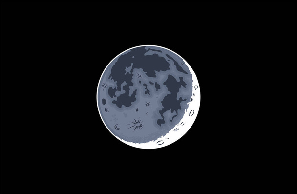 vector of realistic moon earthshine in the night eps format, suitable for your design needs, logo, illustration, animation, t-shirt design etc. - Vector, Image