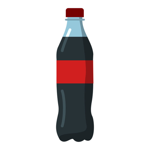 Bottle of soda. Cola in plastic tarre. Vector illustration flat design. Isolated on white background. Fast food drink symbol. Carbonated drink. Refreshing coca - Vector, Image