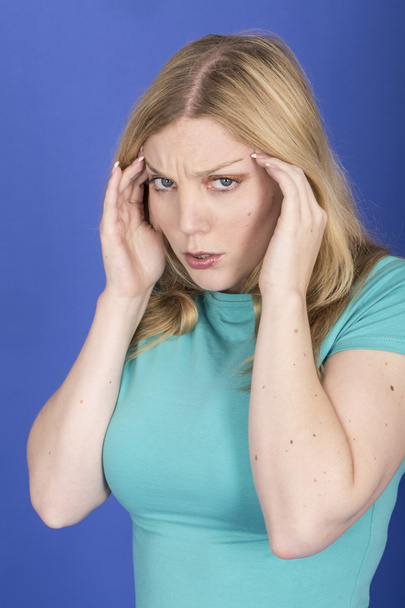 Houkutteleva nuori nainen päänsärky
 - Valokuva, kuva