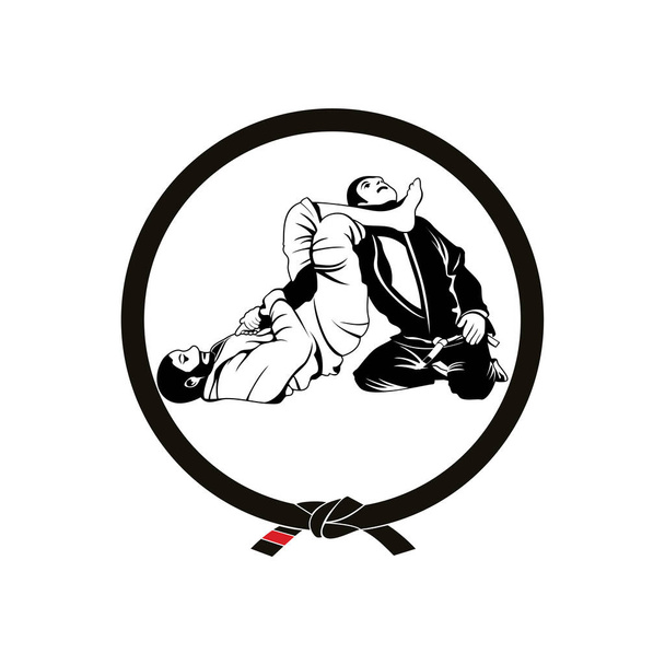 Vector of Jiu jitsu jujitsu locking position character design eps format, suitable for your design needs, logo, illustration, animation, etc. - Vektori, kuva