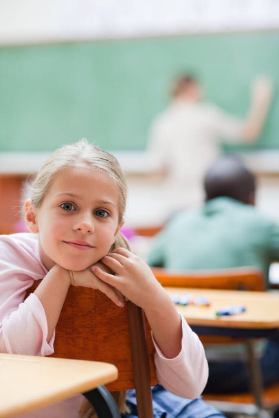 Elementary student daydreaming during lesson - Photo, Image