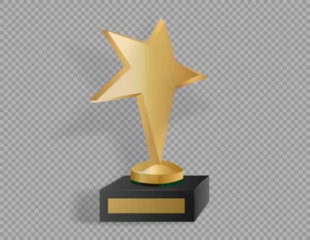 Gold award in the form of a star for achievements and success in sports. - Vector, Image