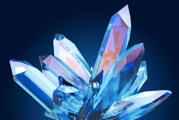Gyönyörű kék kristály. - Vektor, kép