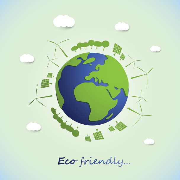 Environmentally Friendly Planet - Vector Illustration - Vector, Image