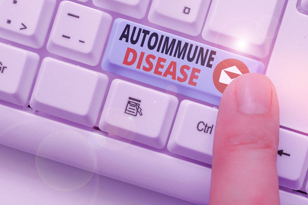 Notiz über Autoimmunerkrankungen. Geschäftskonzept für Körpergewebe wird vom eigenen Immunsystem angegriffen - Foto, Bild