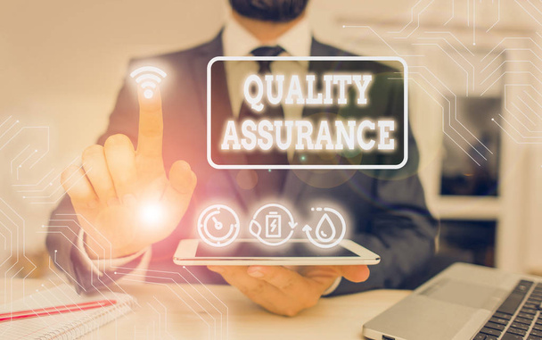 Word writing text Quality Assurance. Business photo showcasing preventing mistakes and defects in analysisufactured products - Zdjęcie, obraz