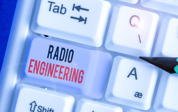 Word writing text Radio Engineering. Business photo showcasing Concerned with the operation and repair of radio equipment - Photo, Image