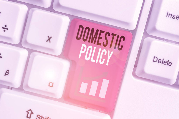 Tekst schrijven Domestic Policy. Bedrijfsfoto 's met acties van een nationale overheid om problemen aan te pakken - Foto, afbeelding