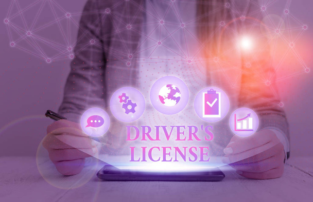 Kézírás szöveg írás Driver S engedély. Fogalmi fénykép olyan dokumentum, amely lehetővé teszi a gépjármű vezetésének igazolását - Fotó, kép