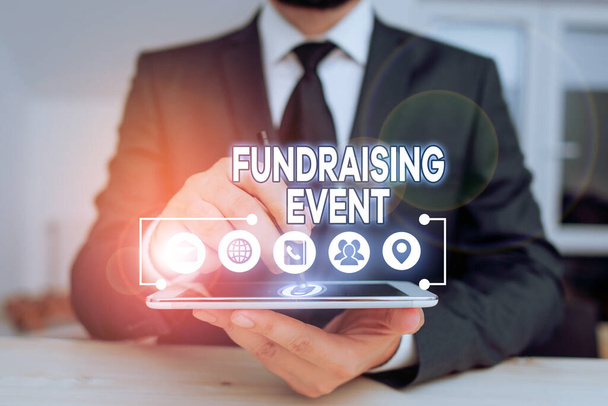 Conceptual hand writing showing Fundraising Event. Concept meaning campaign whose purpose is to raise money for a cause - Photo, Image