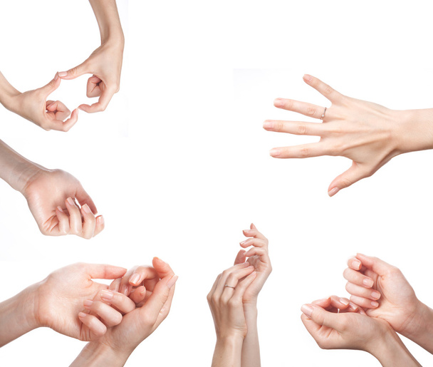 vrouwelijke handen op wit - Foto, afbeelding